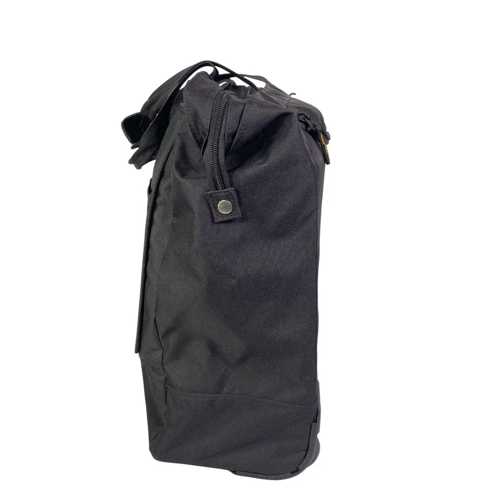Olympia Sports Plus Rolling Tote Bag Travel Bag Black Canvas Retractable Handle